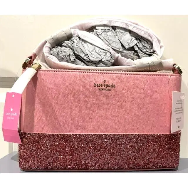 Kate Spade New York Flash Glitter Crossbody Bag in Pink