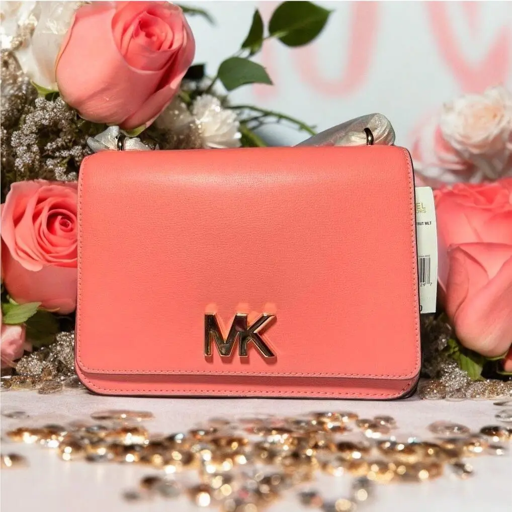 Michael Kors Mott LG Leather Top-handle/crossbody Satchel Grapefruit 2 Tone