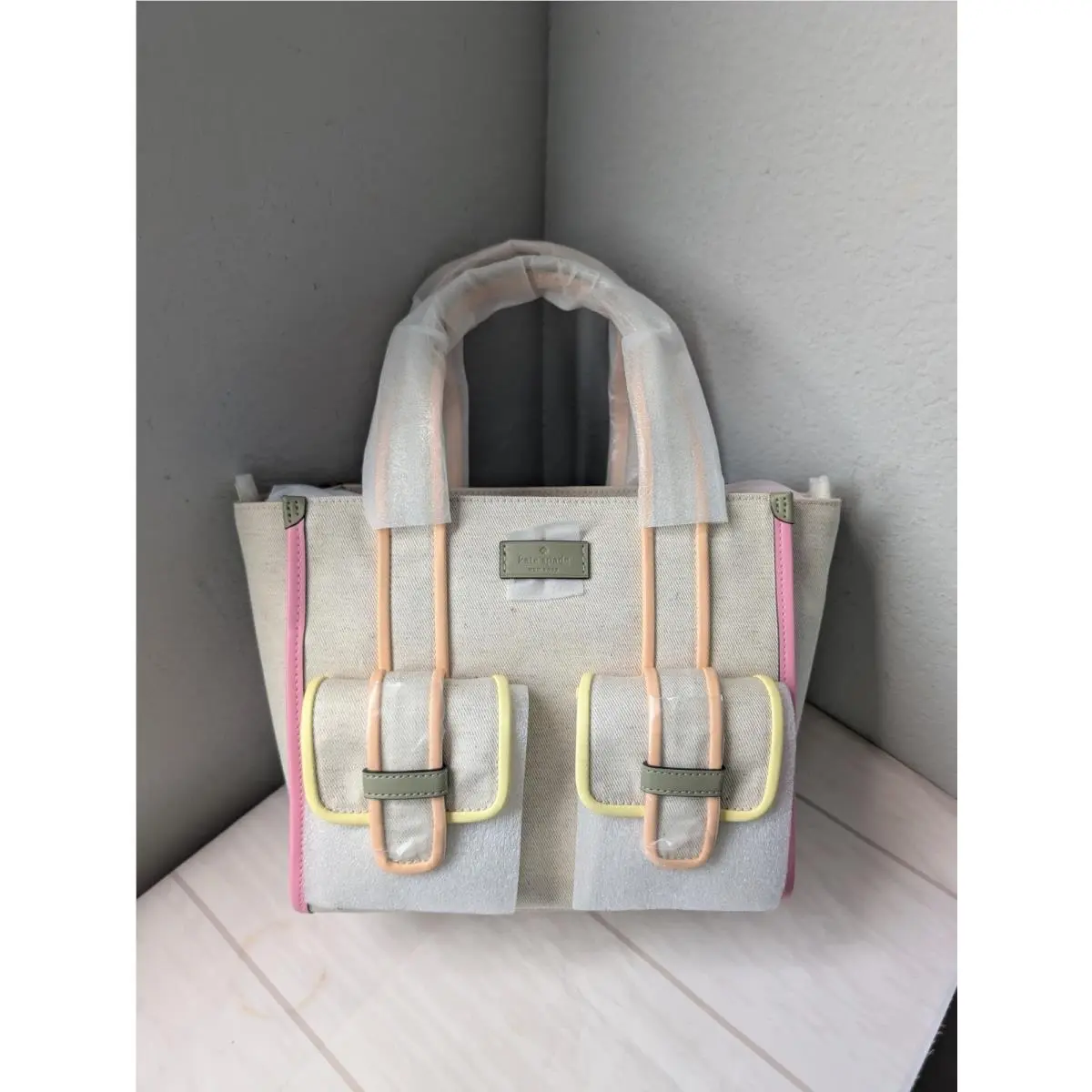 Kate Spade KN654 Kip Cargo Small Tote Satchel Crossbody In Rainbow Multi