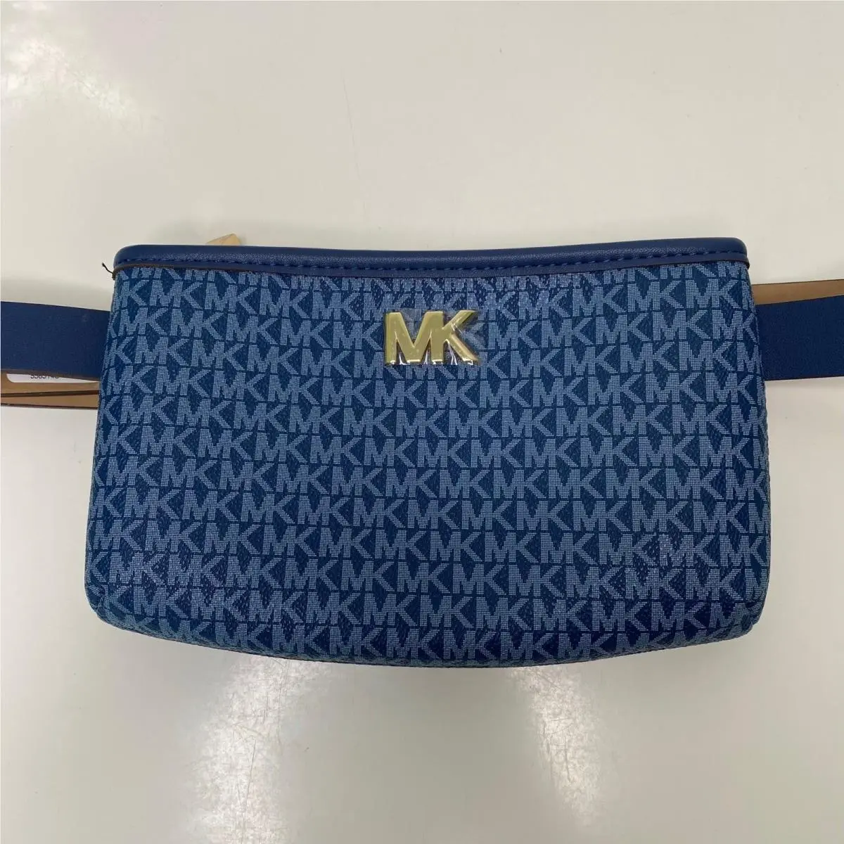 Michael Kors Mott Belt Bag Women Blue S/m Monogram Logo Designer Chic