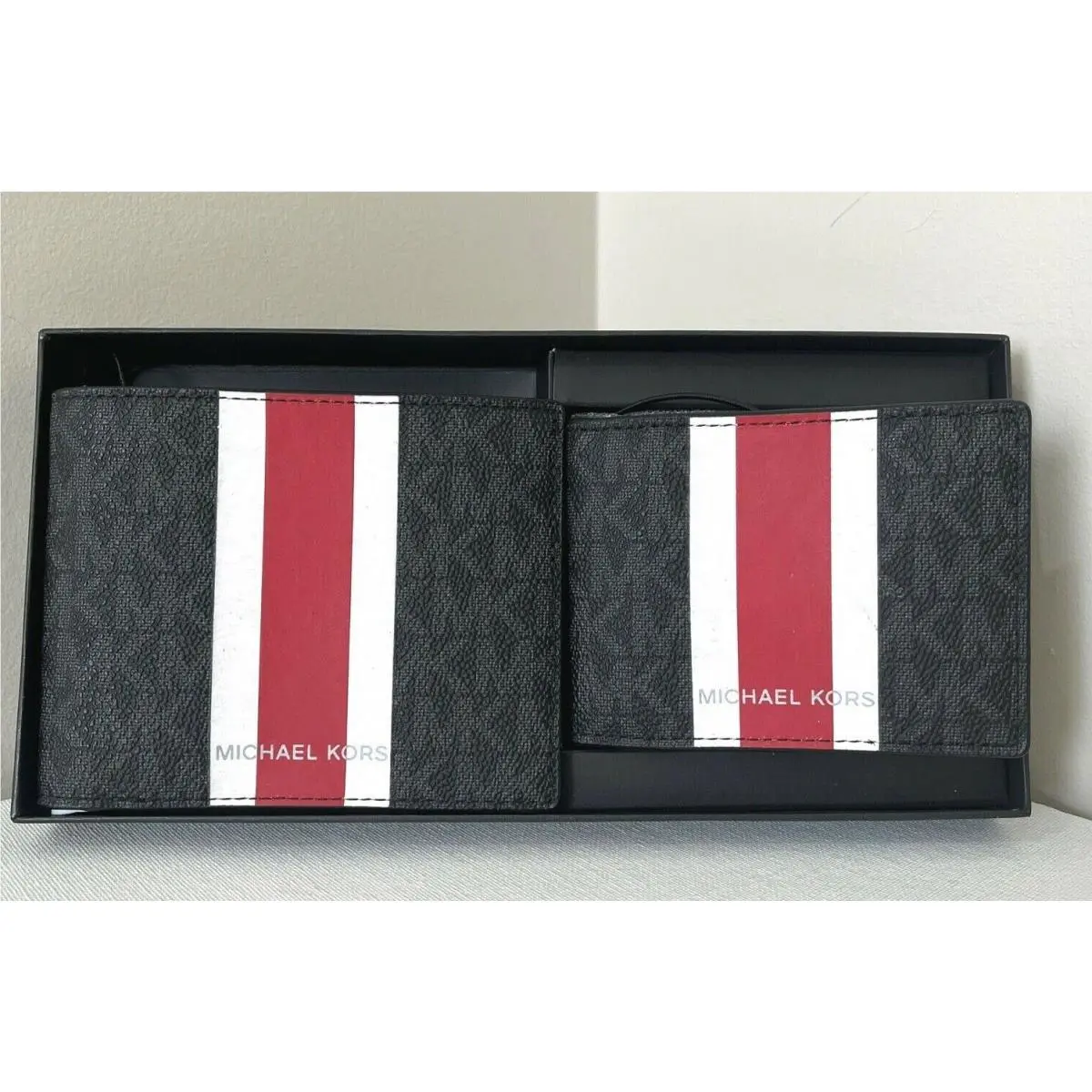 Michael Kors 3-in-1 Wallet Set Black Multi with Gift Box