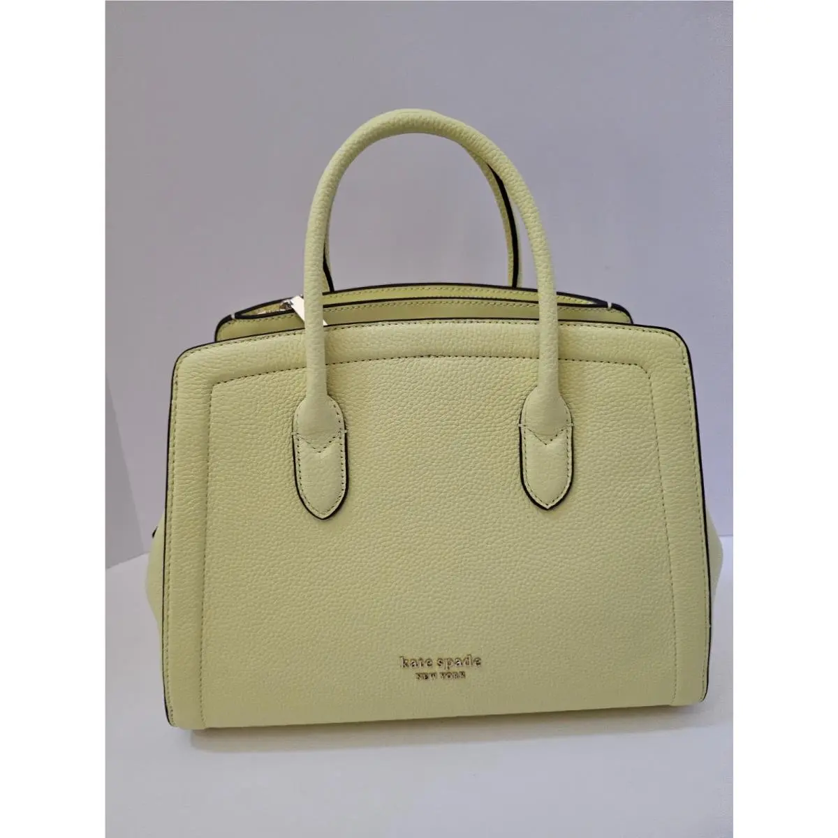 Kate Spade New York Knott Pebbled Leather Medium Zip Top Satchel Bag New
