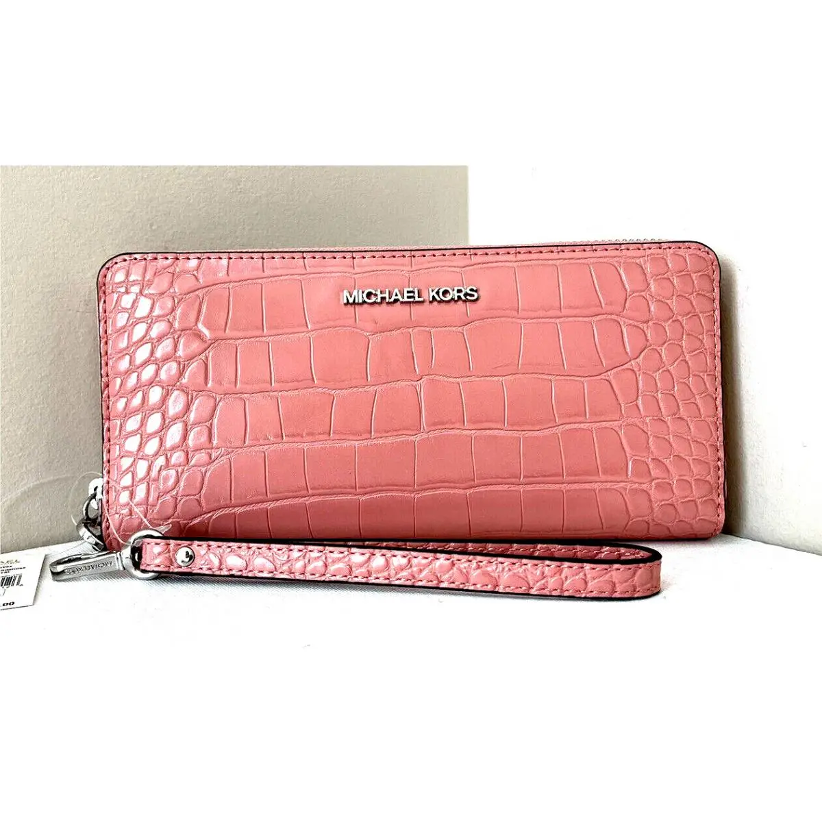 Michael Kors Jet Set Large Travel Continental Wallet Embossed Primrose