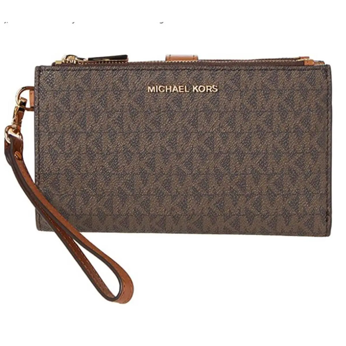 Michael Kors Jet Set Double Zip Wristlet Brown One Size 32F1GJ6W4B-200
