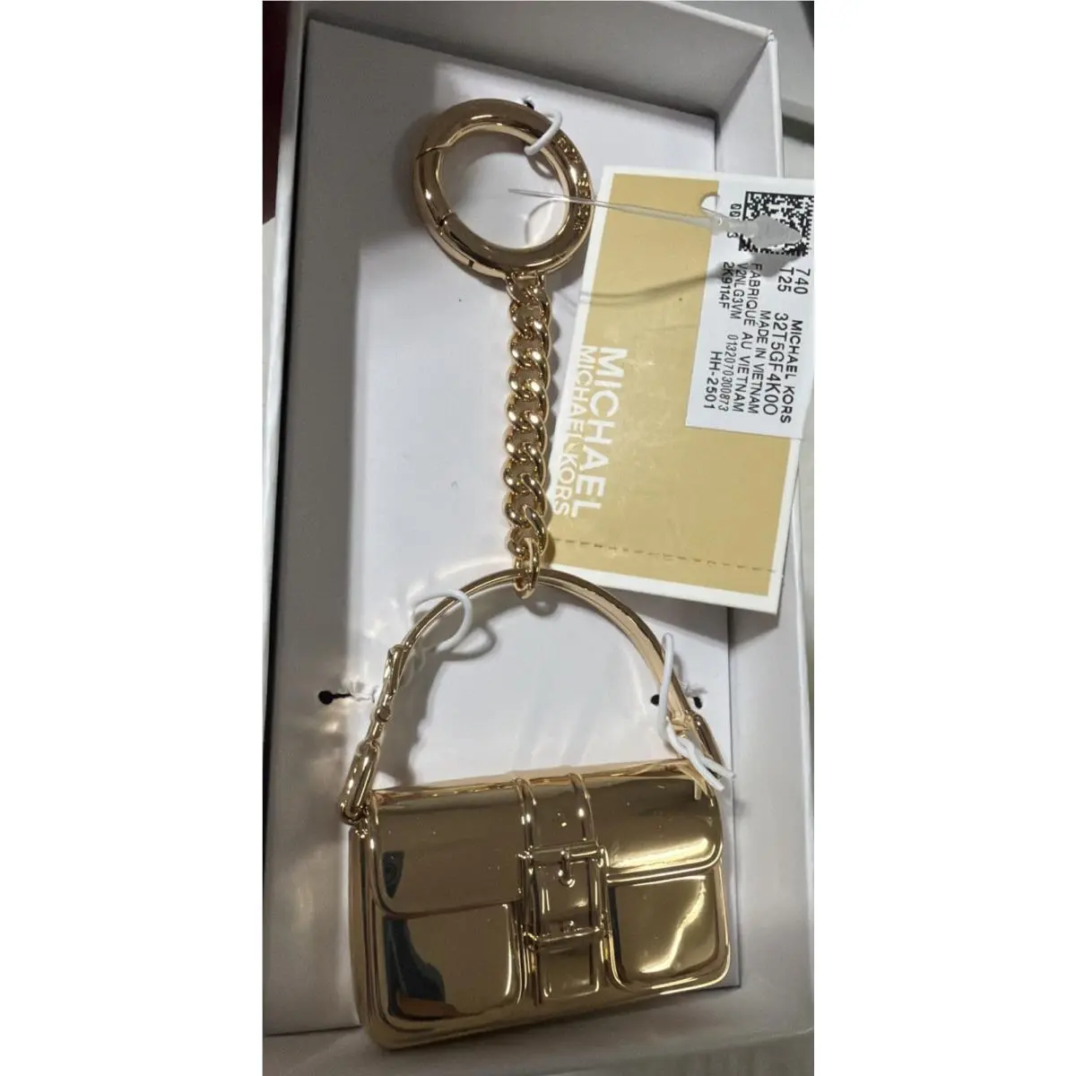 Michael Kors Colby Keychain Bag Charm Keychain Key Fob Gold
