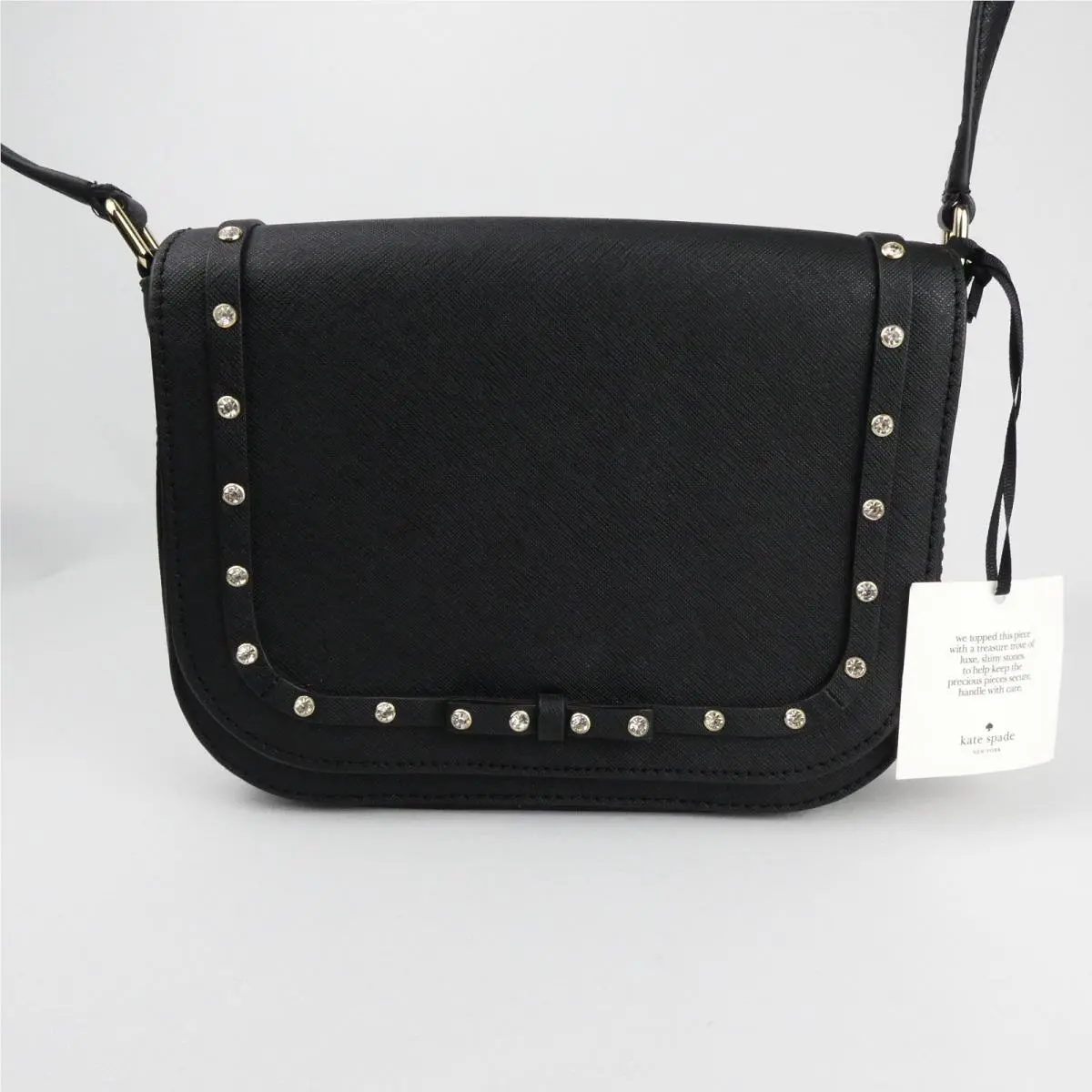 Kate Spade Purse Black Carsen Laurel Way Set in Stone Jeweled Crossbody Bag