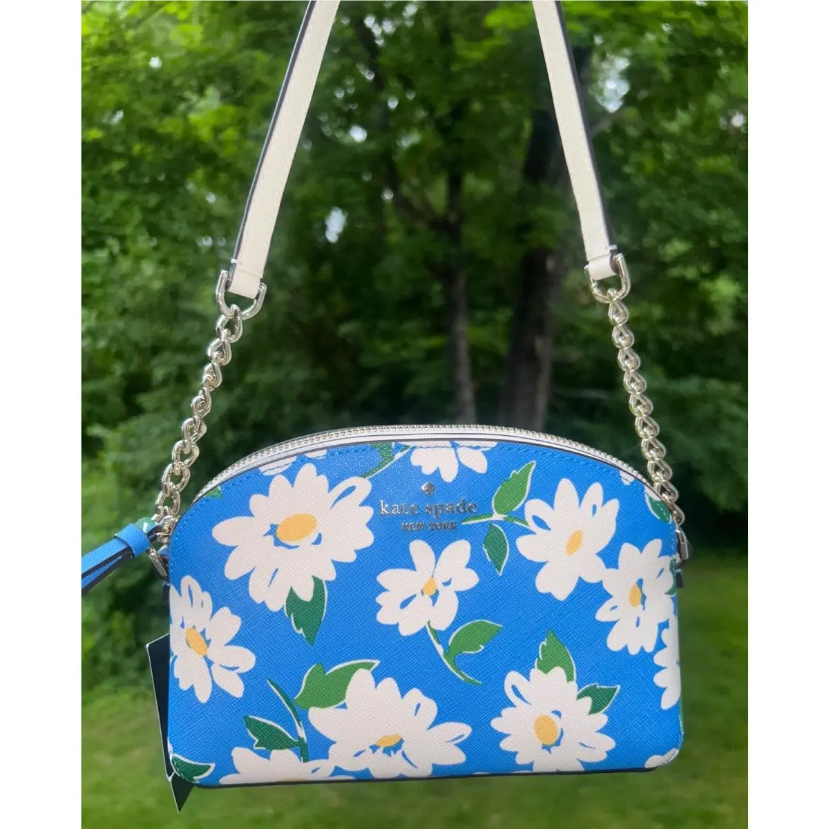 New Kate Spade New York Cameron Charming Daisy Tide Pool Blue Crossbody Bag