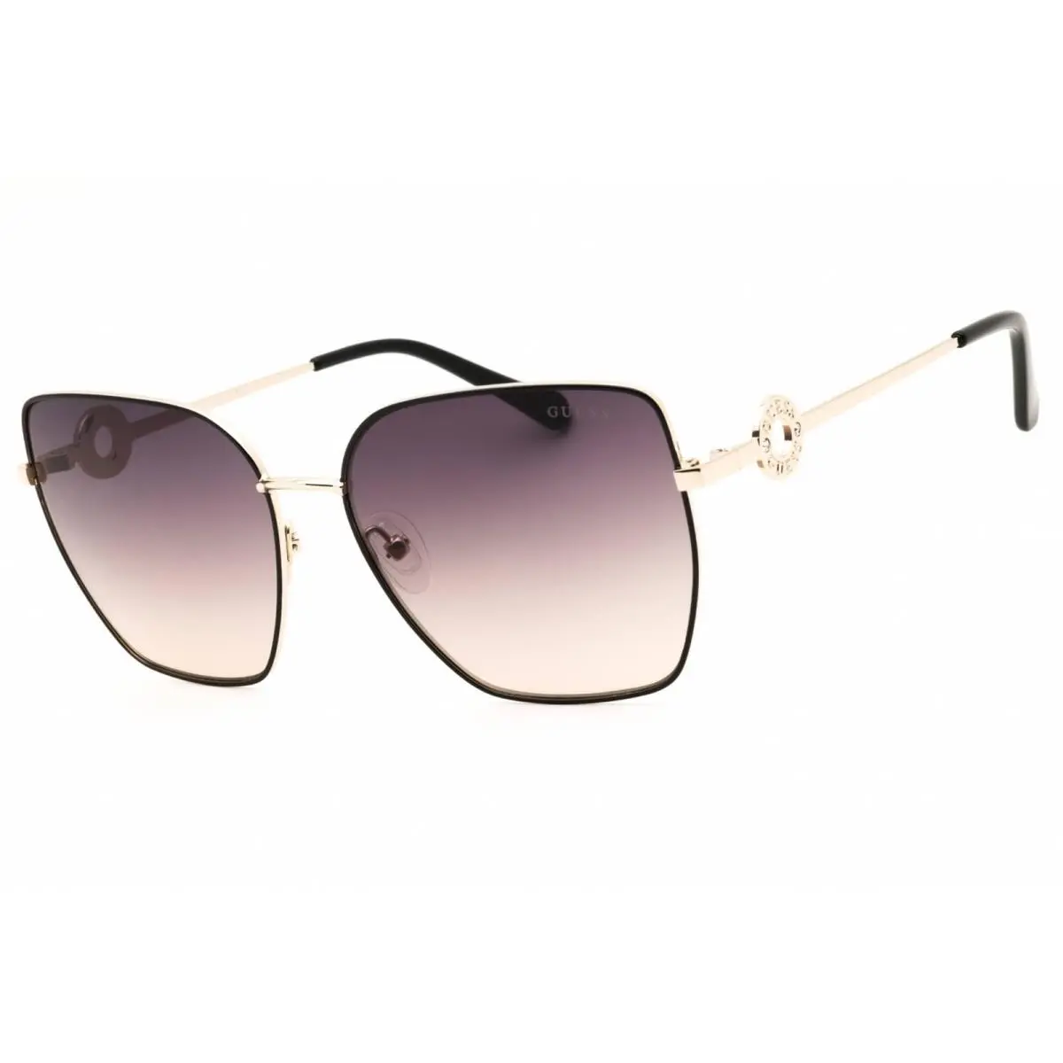 Guess Factory Women`s Sunglasses Gold Metal Cat Eye Full Rim Frame GF6183 32B