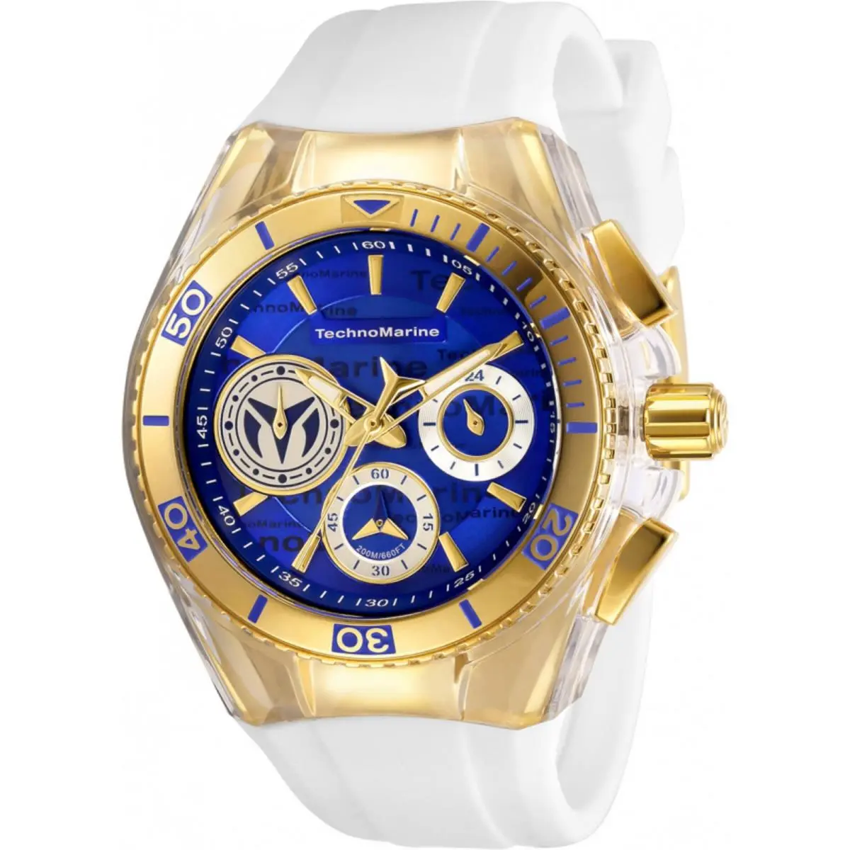 Technomarine Women`s Watch Cruise Chronograph Blue Dial Silicone Strap TM-118135 by TechnoMarine