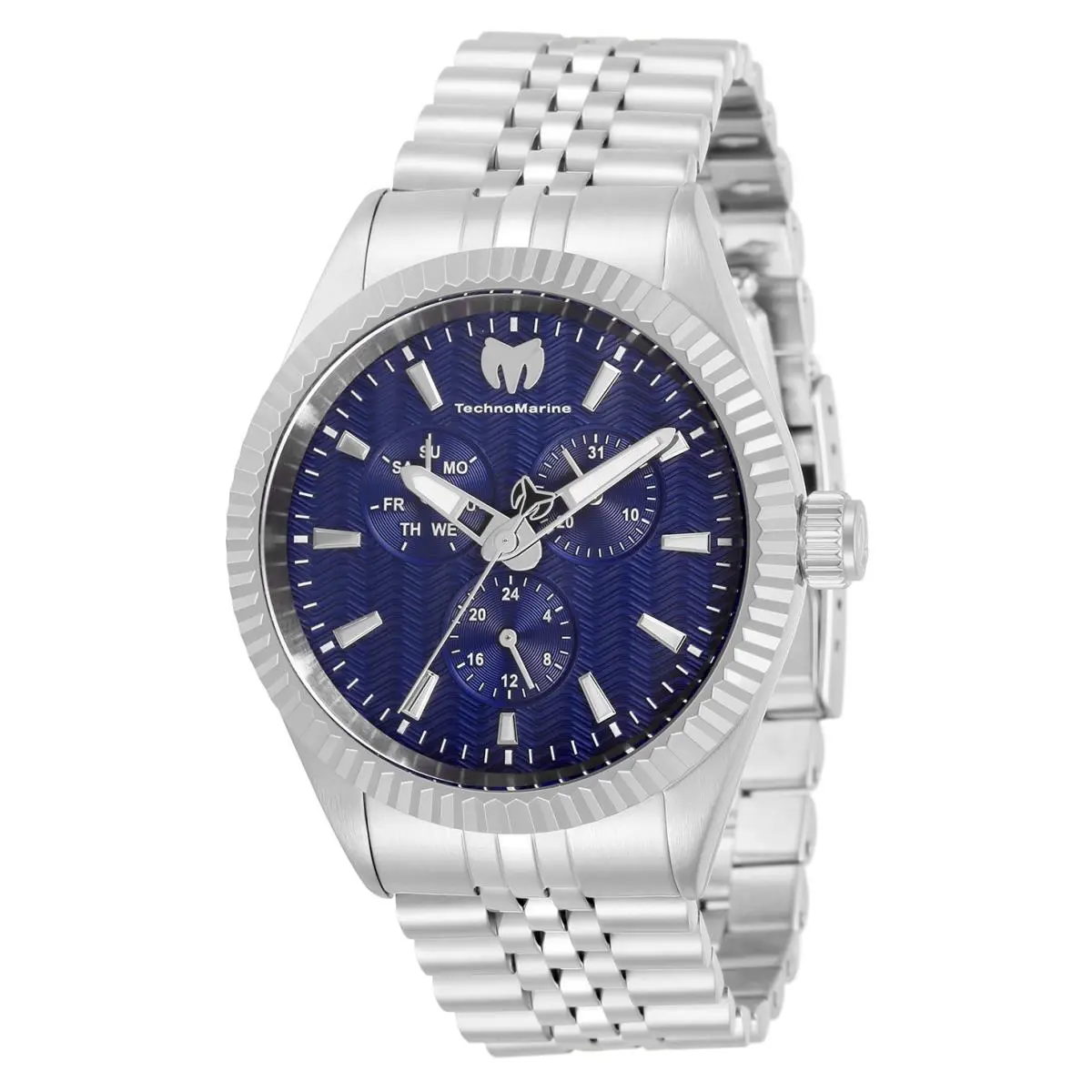 Technomarine Unisex TM-719001 Sea Dream Stainless Steel Bracelet Blue Dial 42mm - Dial: Blue, Band: Silver, Bezel: Gold