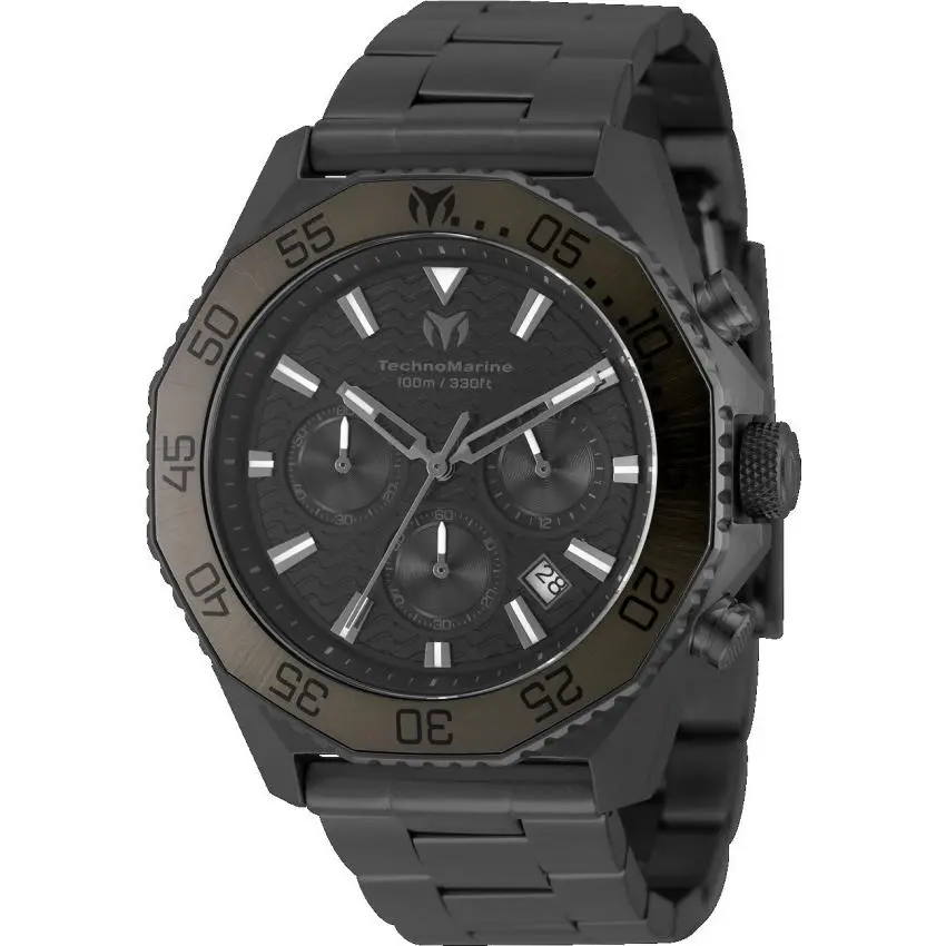 Technomarine Mare Vivo Men`s 44mm Triple Black Chronograph Watch TM-225092 by TechnoMarine