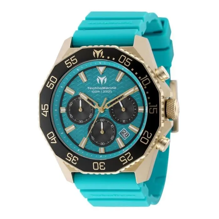 Technomarine Maré Vivo Men 44.20mm SS Gold Black+blue Dial VD53C Quartz