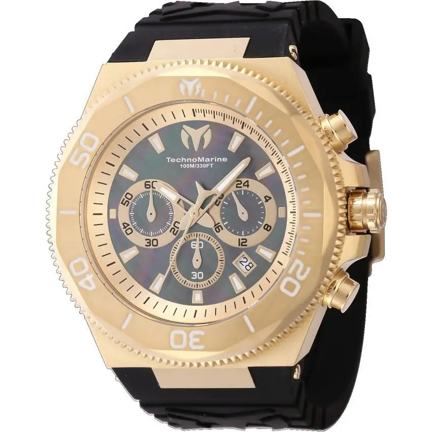 Technomarine TM-222080 Manta Ocean Chronograph Gold Black Mop Dial 49mm by TechnoMarine