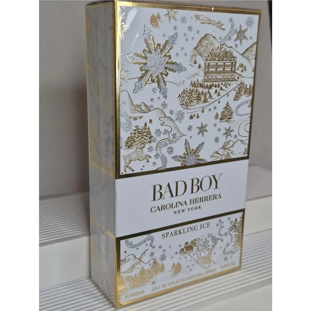 Carolina Herrera Bad Boy Sparkling Ice Men`s Eau de Toilette Full Size 3.4oz