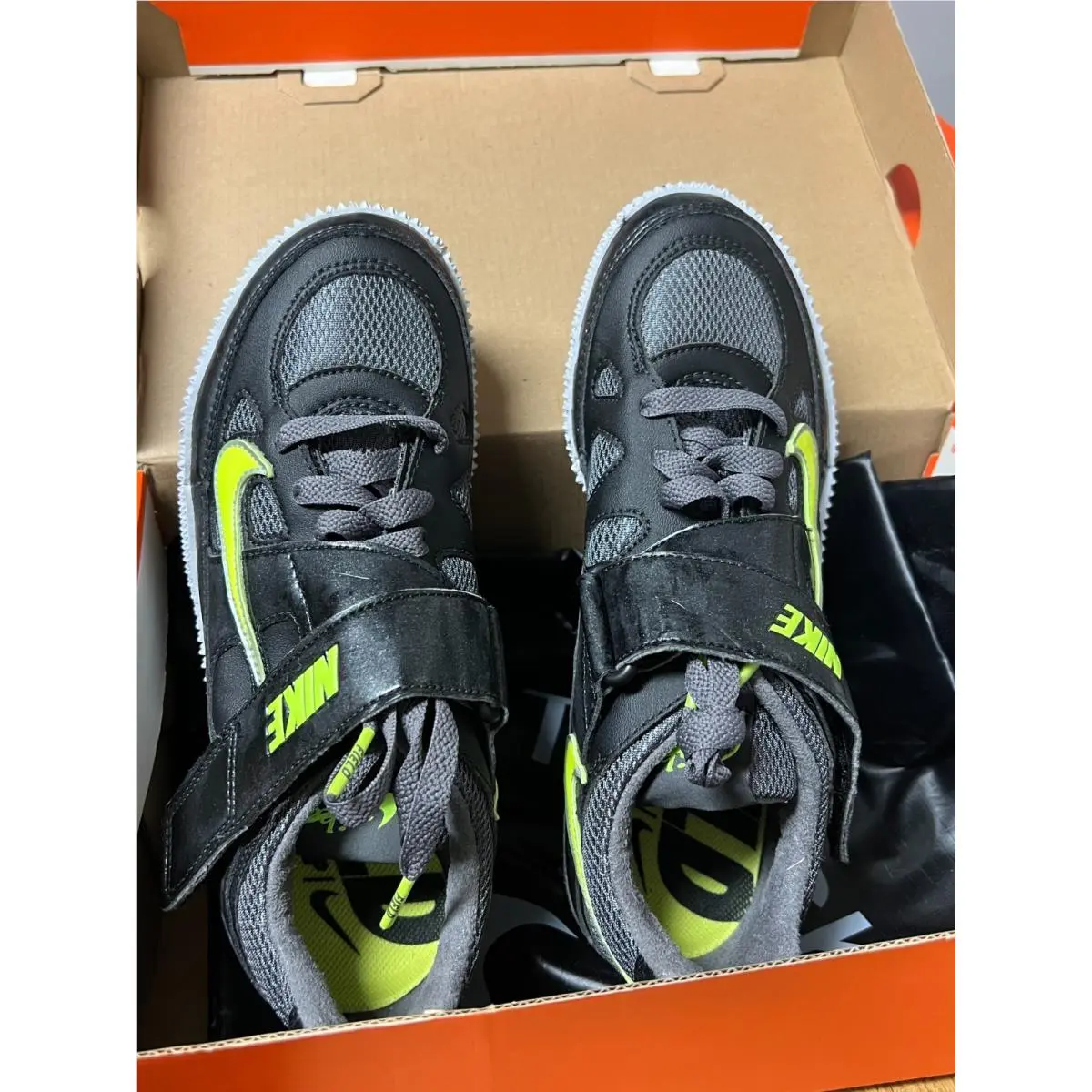 Nike Zoom High Jump 3 Black/volt-dark Gray Mens 8 Womens 9.5 W/bag Tool Kit