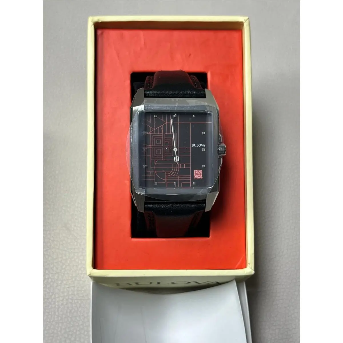 Bulova Frank Lloyd Wright December Gifts 1927 Men`s Watch 35 MM 96A223