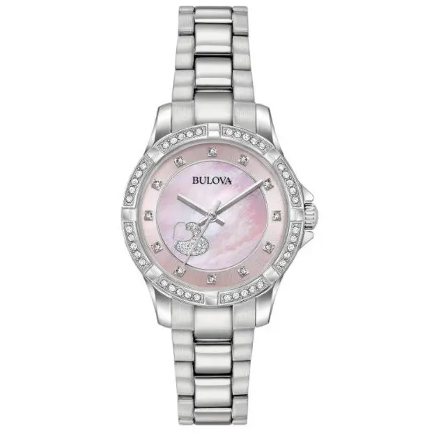 Bulova 96L237 Ladies 30mm Classic Crystal Silver-tone Stainless Steel Watch