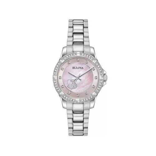 Classic Women Watch Stainless Steel Pink Mother of Pearl Dial 96L237 by Bulova