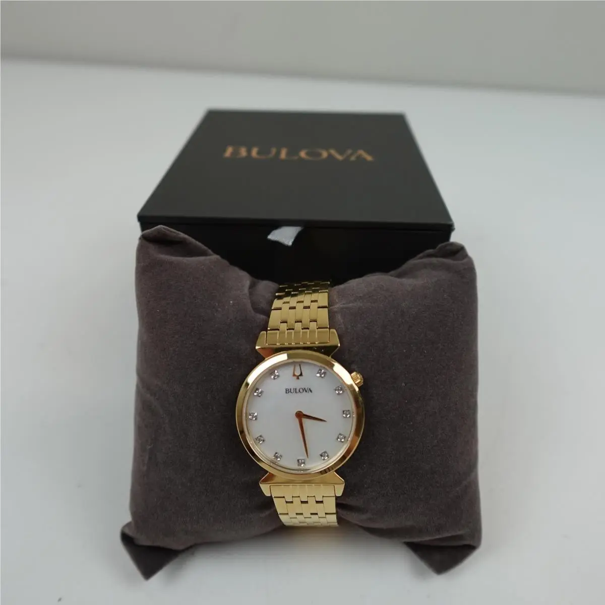 Bulova Rhapsody 97P145 Womens Watch Gold Tone Diamond Accent Quartz