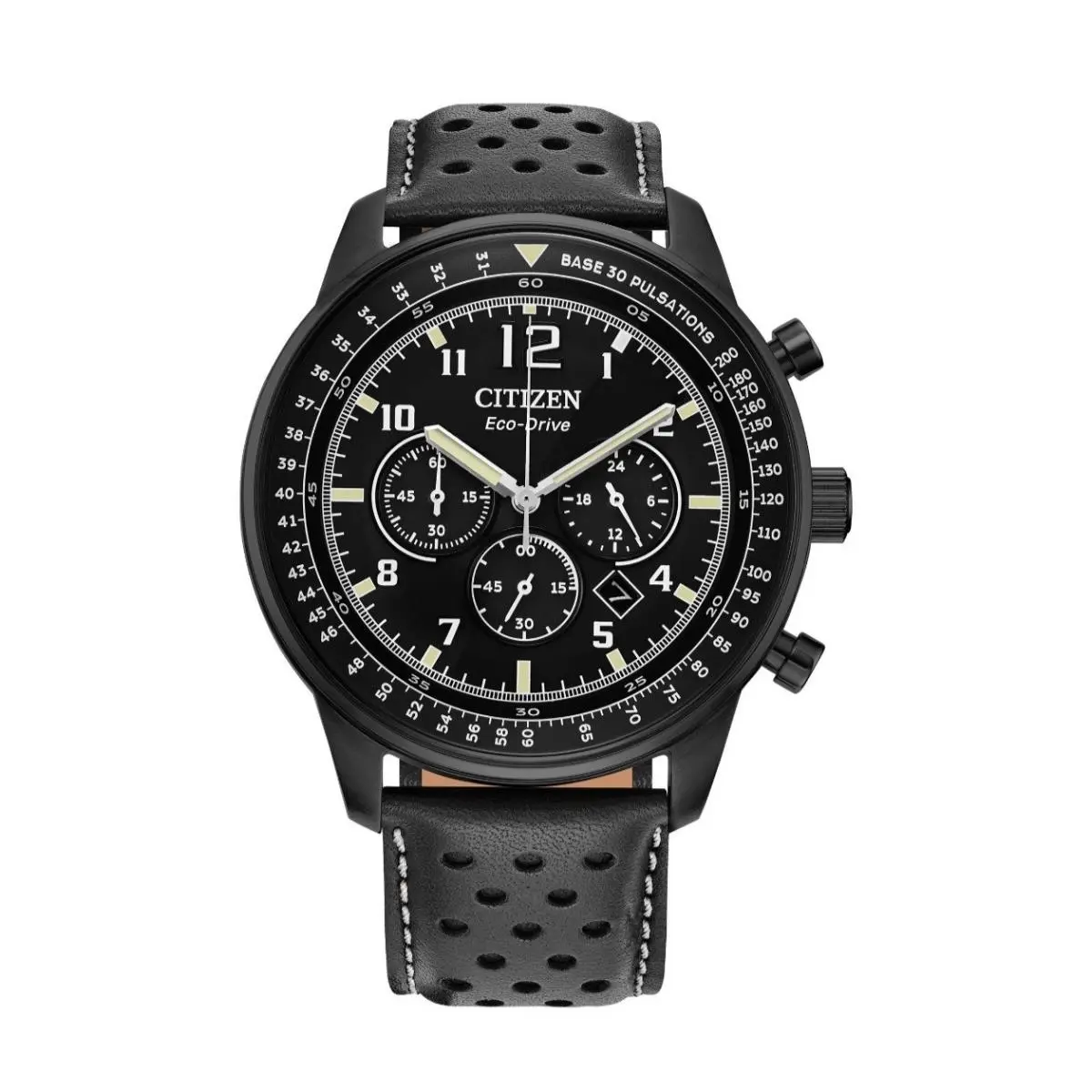 Citizen Eco-drive Sport Casual Black Dial Mens 44mm Chronograph Watch CA4505-04E