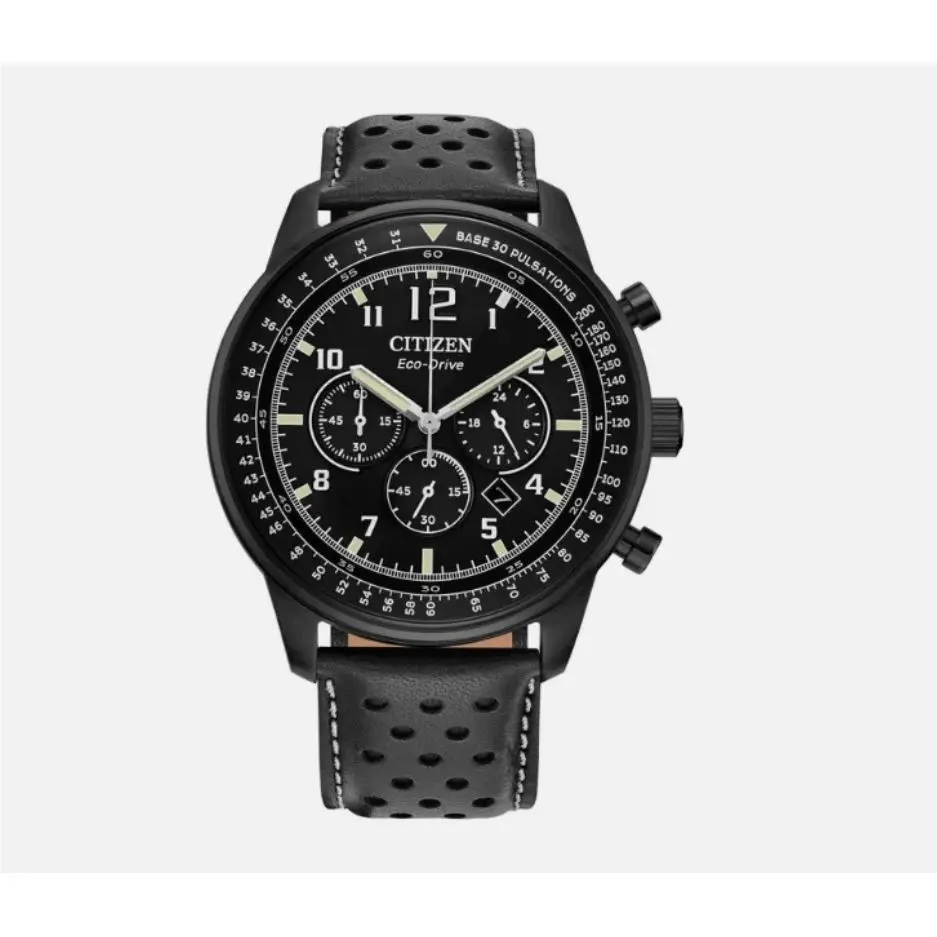 Citizen CA4505-04E Eco-drive Men`s 44mm Chronograph Black Dial Casual Watch
