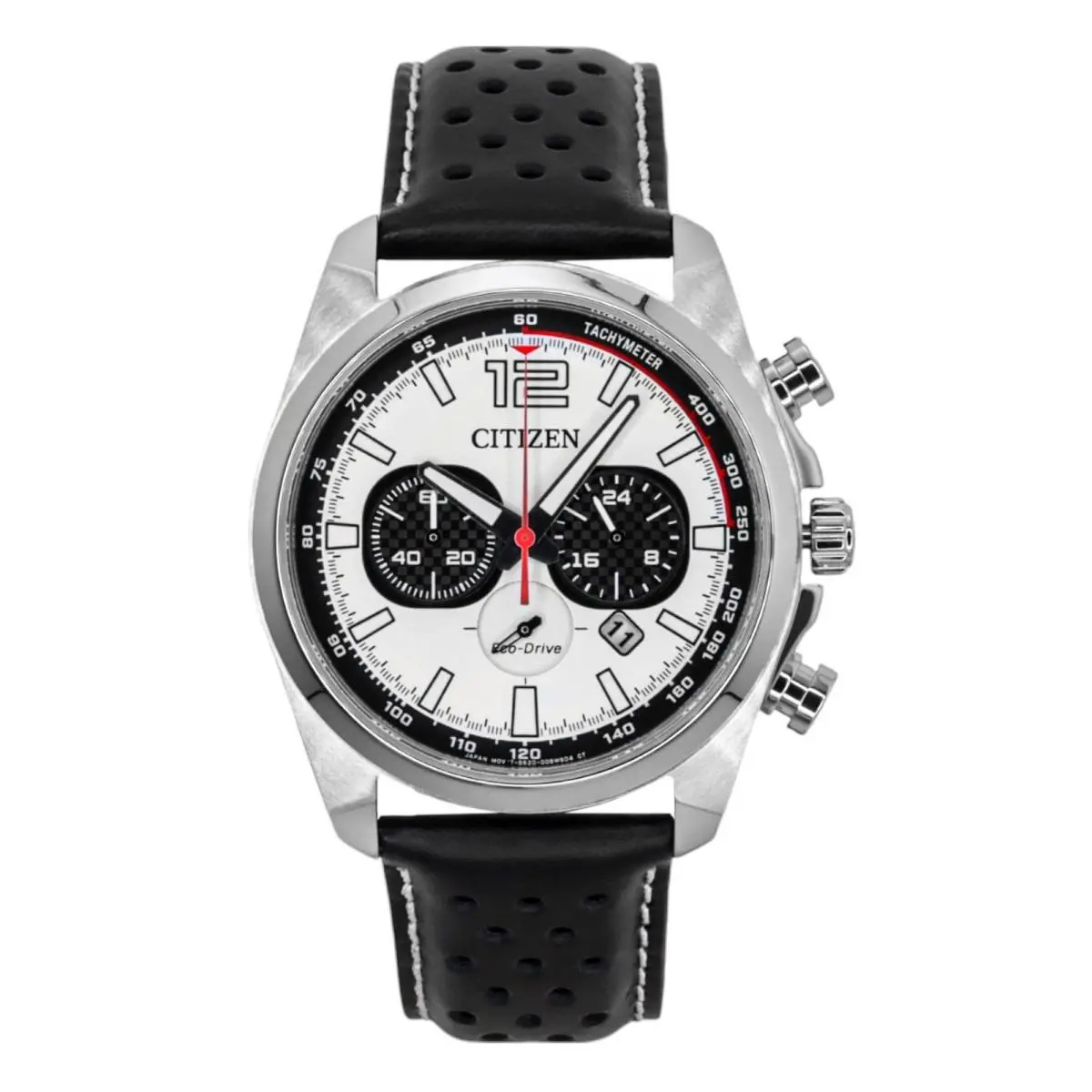 Citizen Eco-drive Chronograph White Dial Solar 100M Men`s Watch CA4640-09A