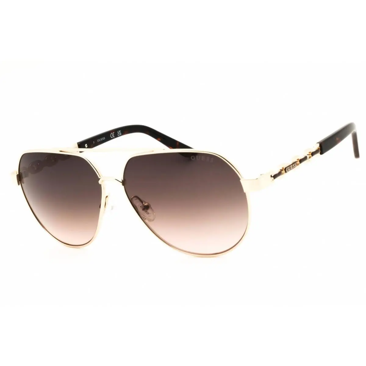 Guess Factory Women`s Sunglasses Gold Metal Aviator Full Rim Frame GF00033 32F