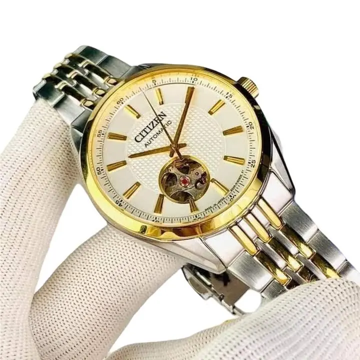 Citizen Automatic Mechanical Champagne Dial NH9114-99P Open Heart Men`s Watch