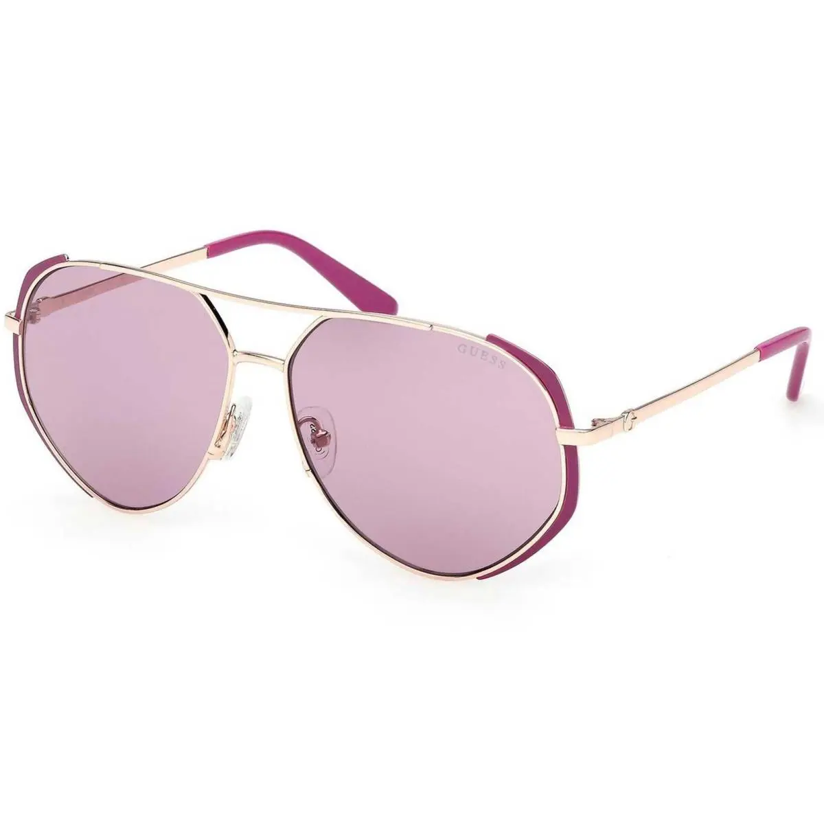 Guess Women`s Sunglasses Matte Violet Metal Aviator Full Rim Frame GU00219 5982Y - Frame: Matte Violet, Lens: Violet