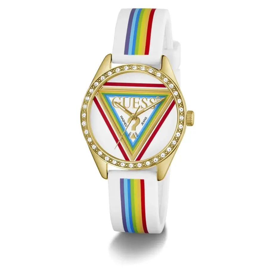 Pride Limited Edition White Gold Tone Analog Watch by Guess
