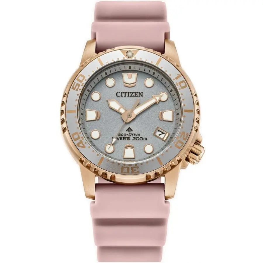 Citizen Eco-drive Rose Gold Silver Dial EO2023-00A Promaster Diver Women`s Watch