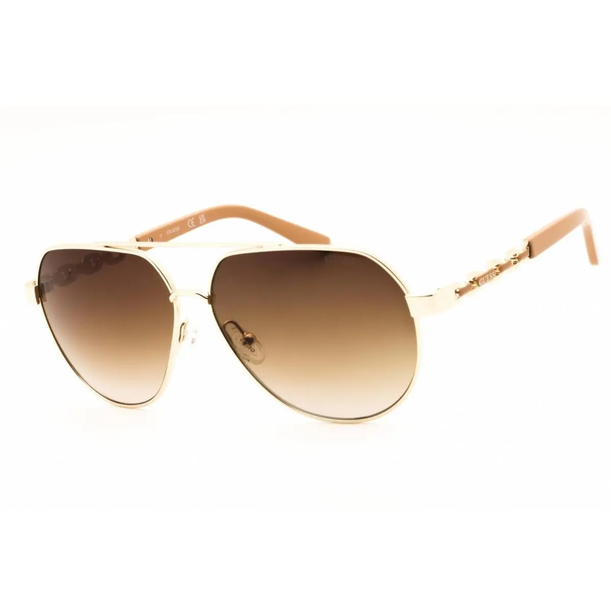 Guess Factory Women`s Sunglasses Gold Metal Aviator Full Rim Frame GF00033 32E