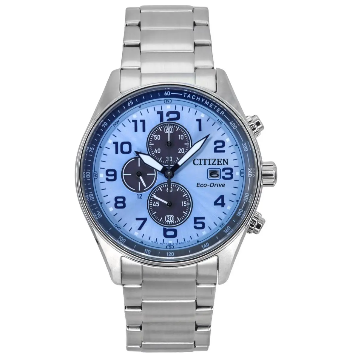 Eco-drive Chronograph Blue Dial Stainless Steel CA0770-72M Men`s Watch by Citizen
