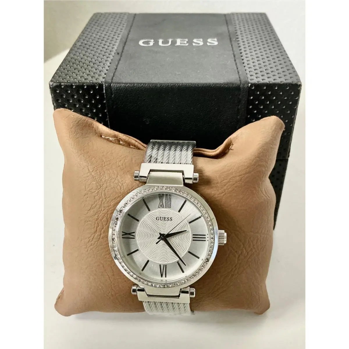 Guess Soho Silver Dial Stainless Steel Mesh Bracelet Watch Women W0638L1