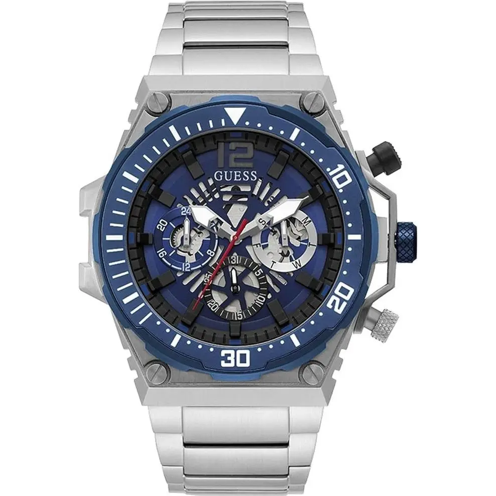 Guess GW0324G1 Men`s Multi Functions Steel Case Blue Dial 50m WR