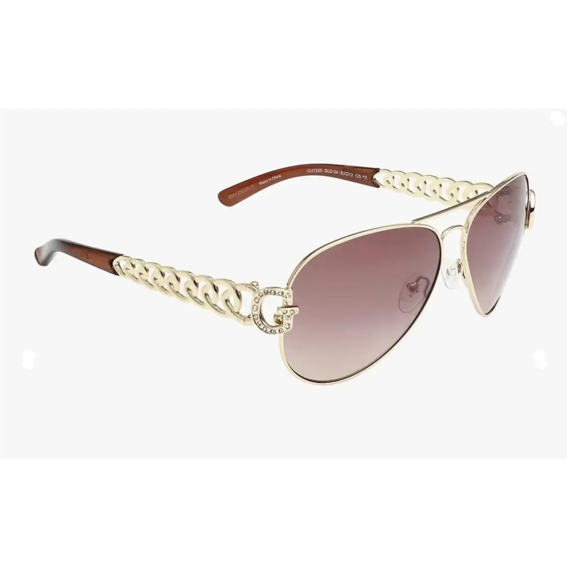 Guess Women`s Sunglasses GU7255 GLD34 Gold Brown