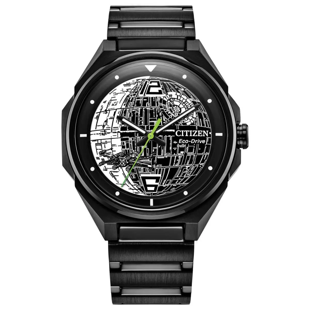 Citizen Men`s Eco-drive Star Wars Death Star Black Stainless Steel Watch 41mm