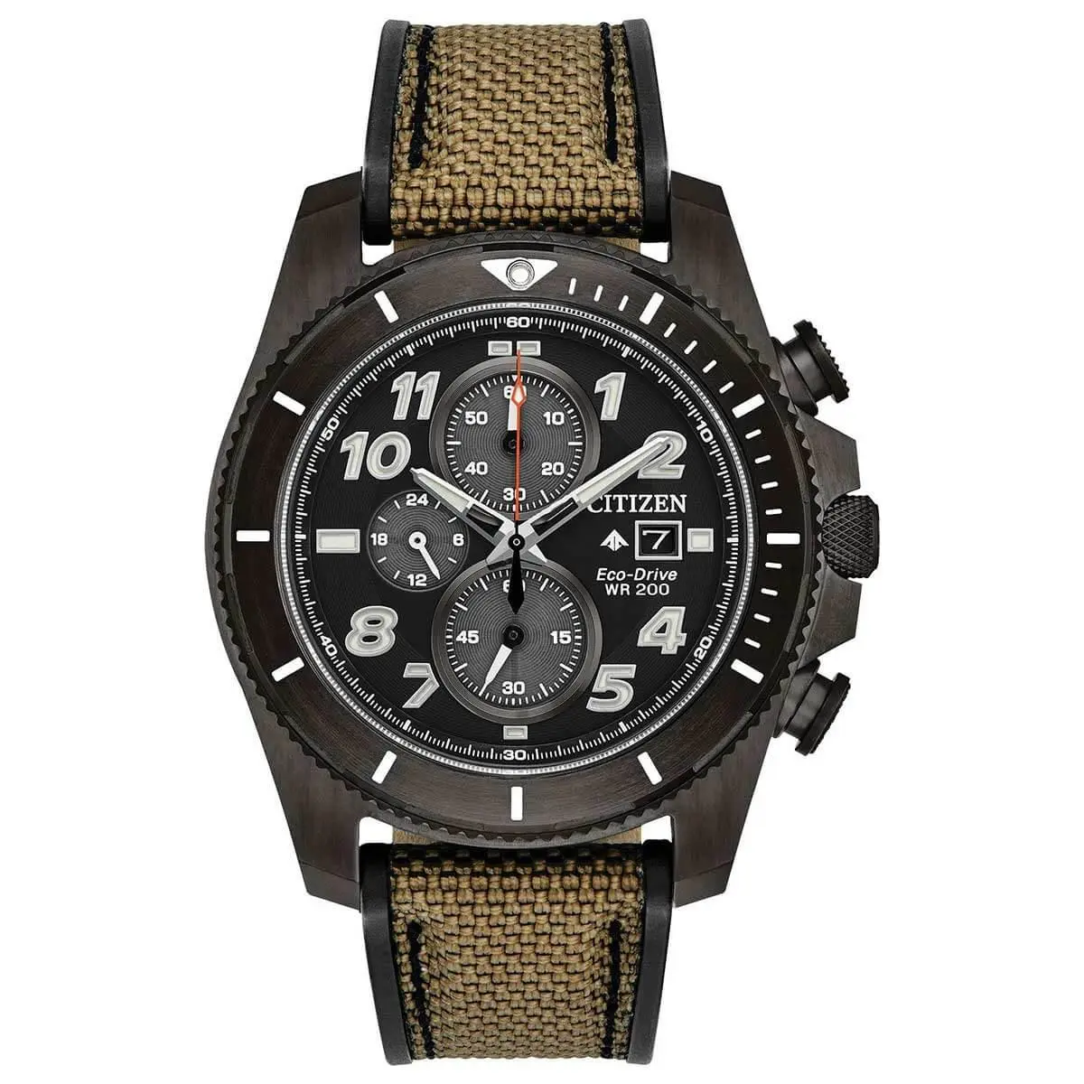 Citizen CA0727-04E Men`s Promaster Tough Black Brown Strap Watch