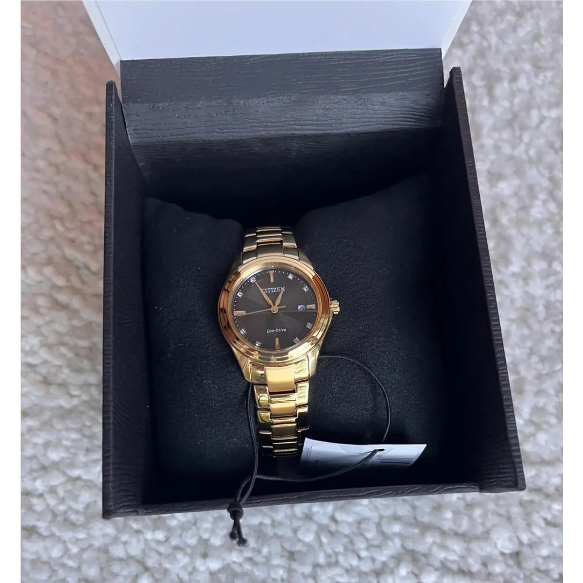 FE1138-88X Ecodrive Ladies Dress Classic Gold Stainless Brown Dial Watch by Citizen