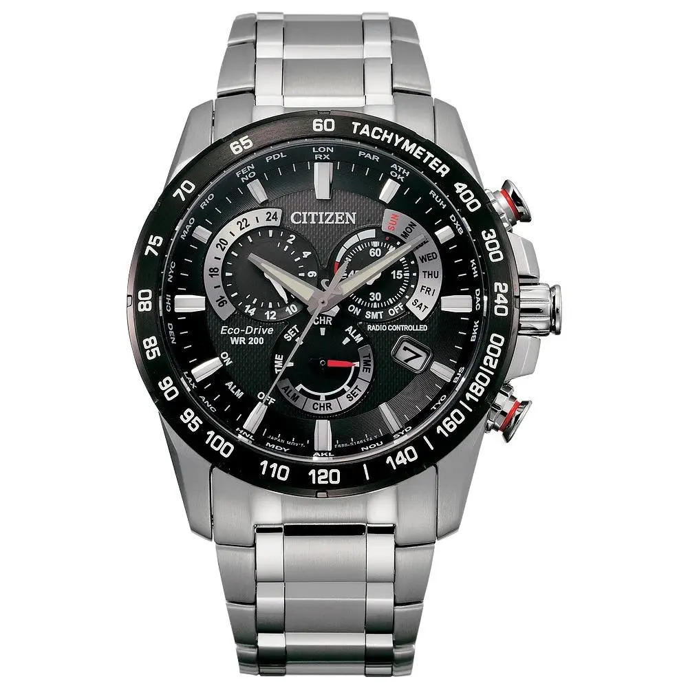 Citizen CB5898-59E Eco-drive Perpetual Chrono Atomic Tachymeter Men`s Watch