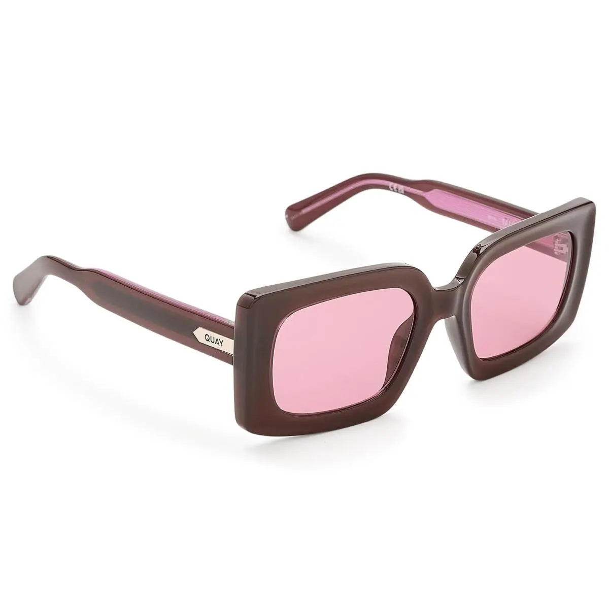 Unisex Sunglasses Quay Australia Talk Show Dark Brown/Pink by QUAY