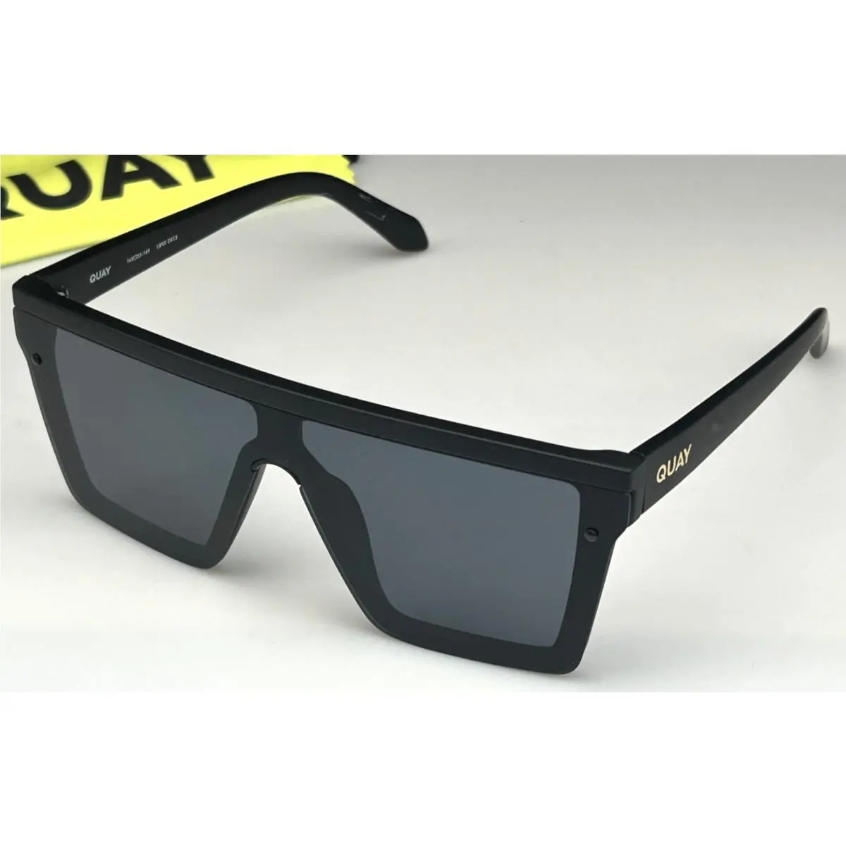 Quay Hindsight Shield Sunglasses Women`s Black Frame Gray Lens by QUAY