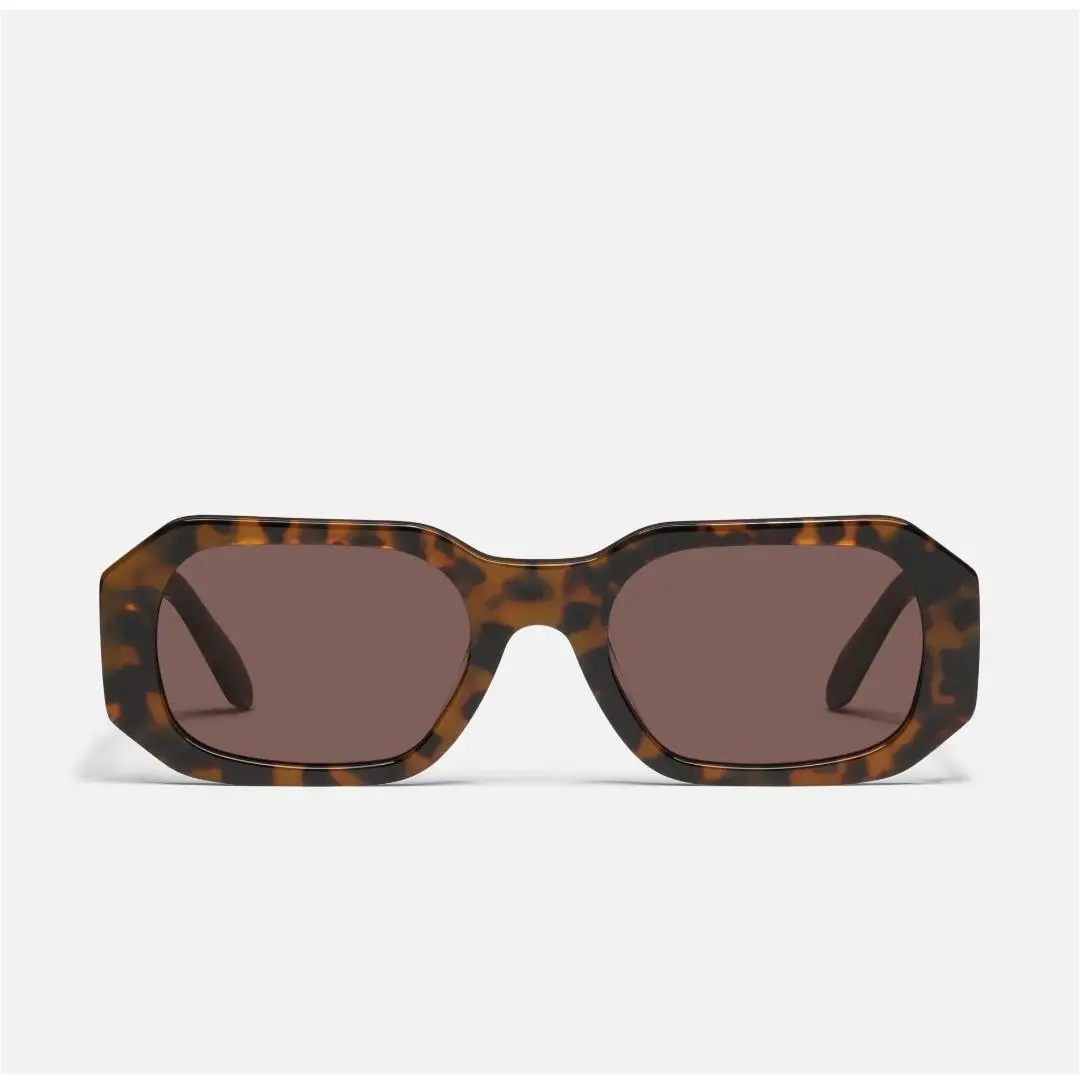 Quay Hyped UP Tortoise Sunglasses Full Rim Hexagonal Cftrt/brn 78635