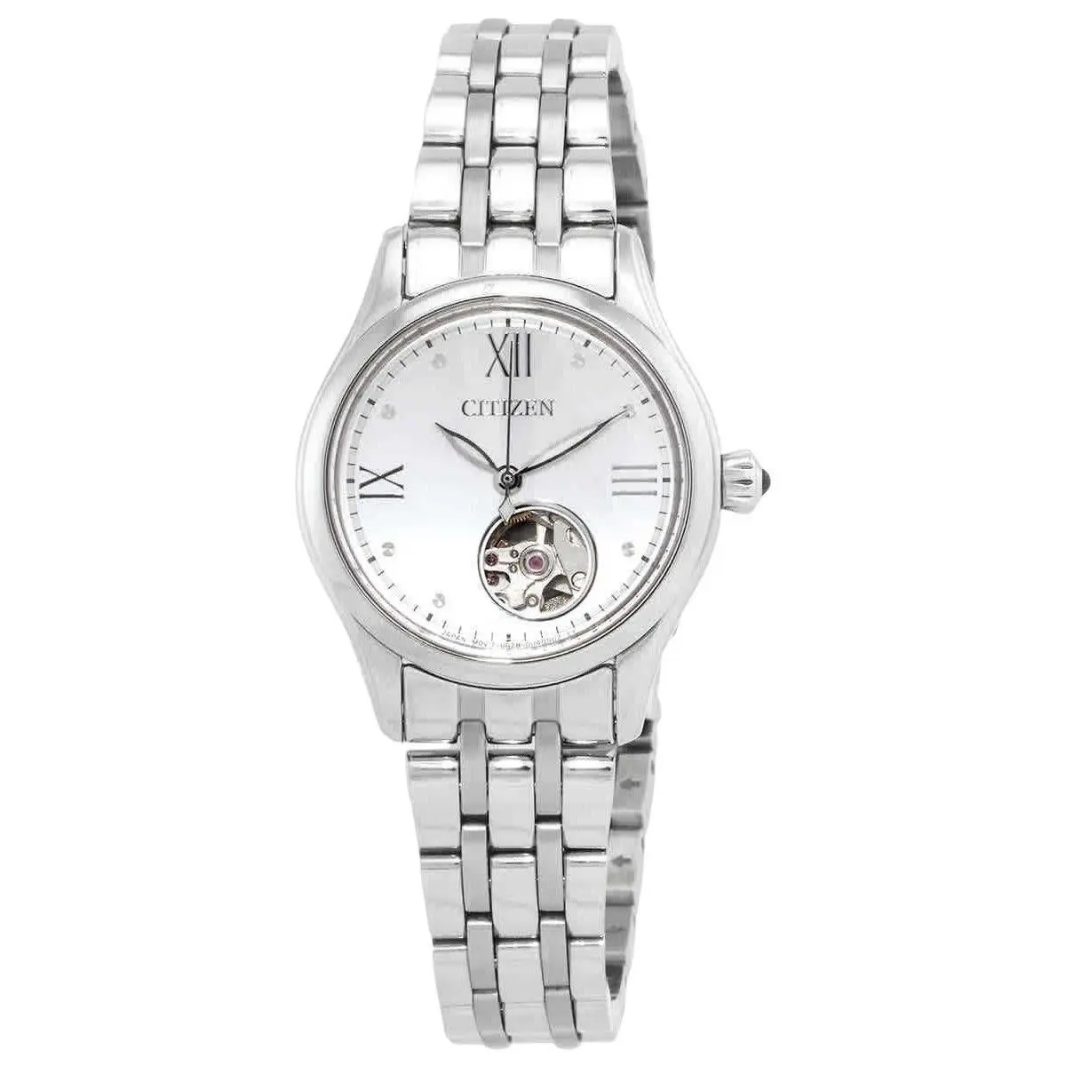 Luna Silver Dial Automatic Open Heart Dress PR1040-88A Women`s Watch by Citizen