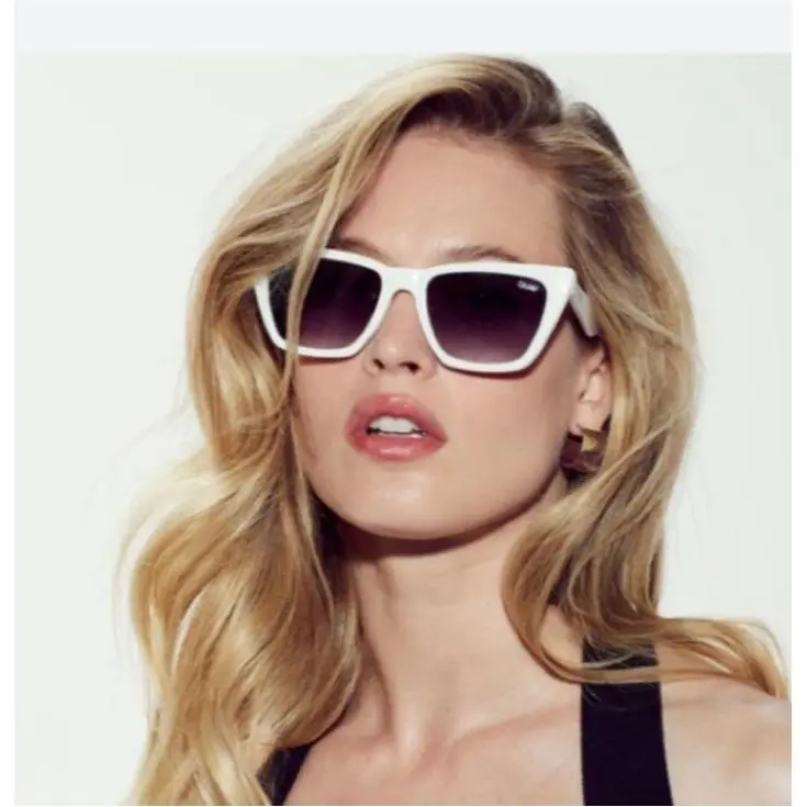 Quay Australia Sunglasses Call The Shots Rare Bone Polarized Gradient Modern