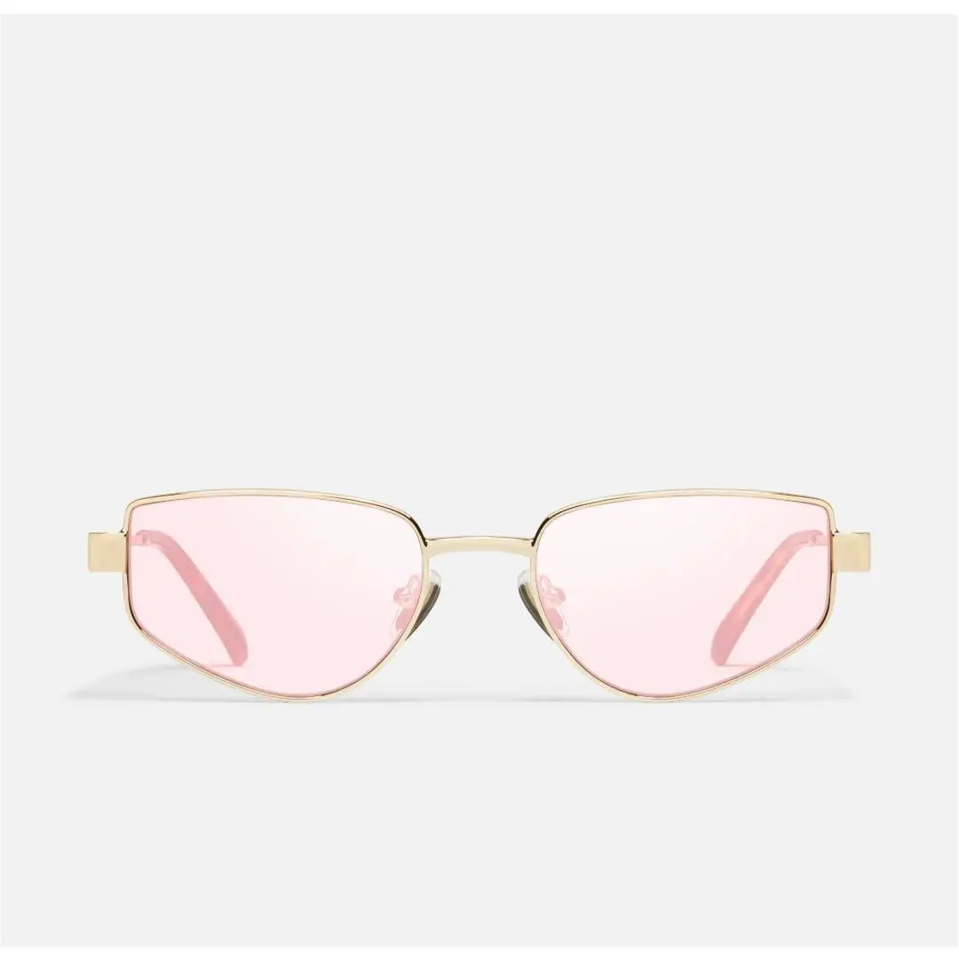 Quay Hit Single Women`s Sunglasses - Gold Frame / Digi Pink Lens