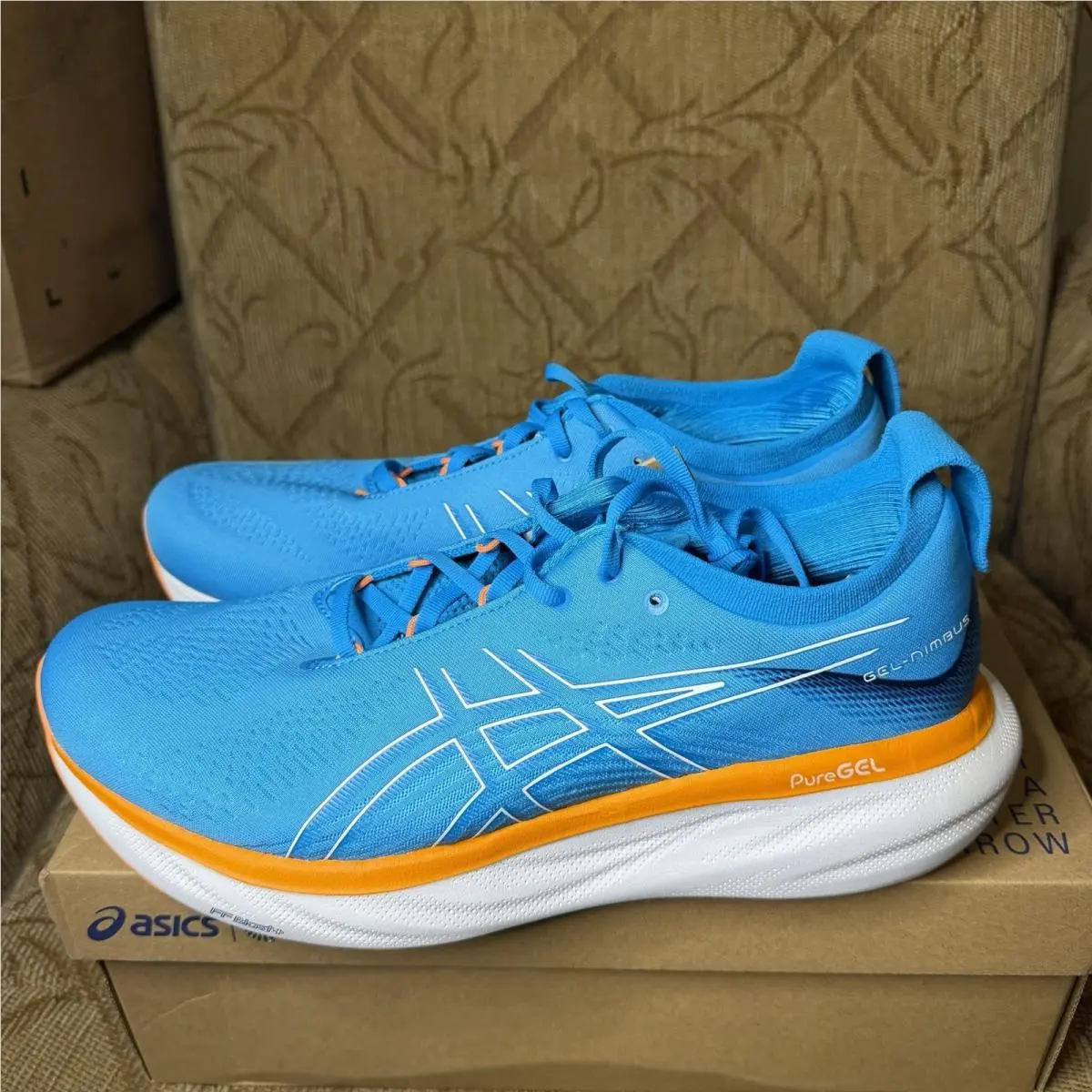 Asics Gel-nimbus 25 Shoes Men`s Size 11.5 Blue Mesh Running Sneakers 1011B547