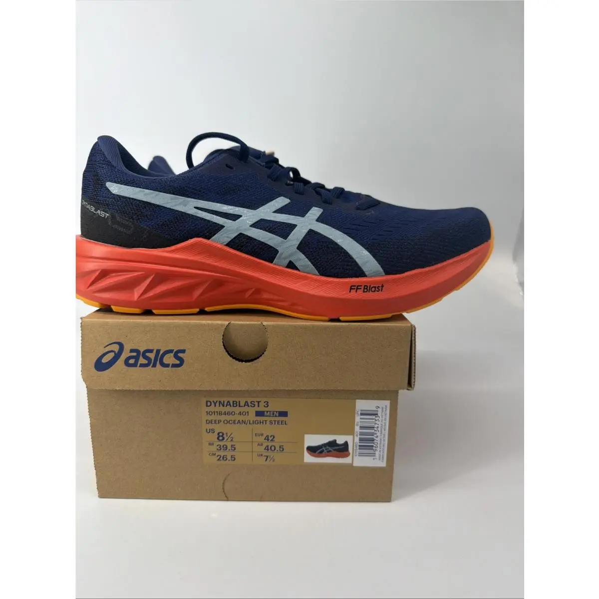 Asics Dynablast 3 Men Size 8.5 Blue 1011B460-401 Eur42. Cm26.5 Uk71/2