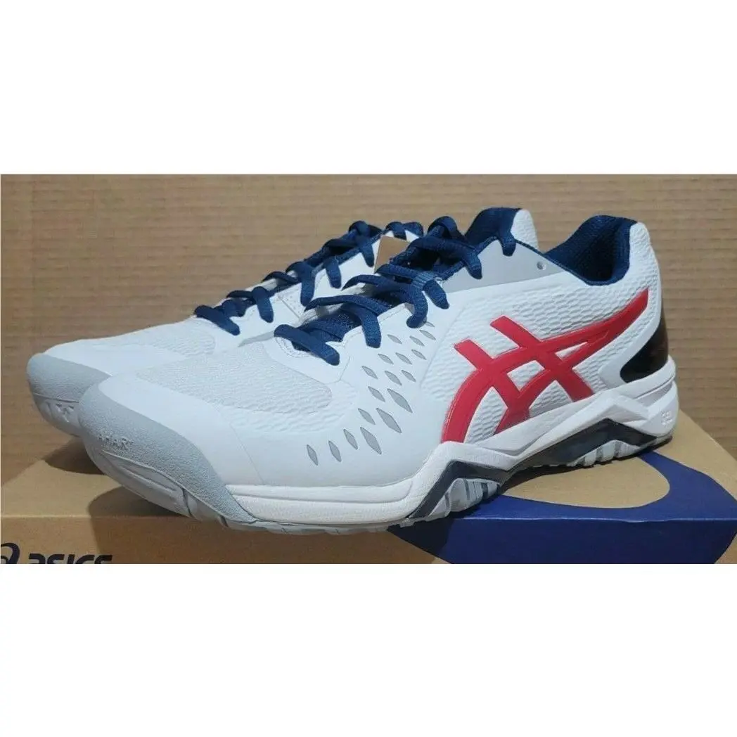 Asics Gel-challenger 12 Tennis Shoes Size:7.5 White/classic Red 104A045-117