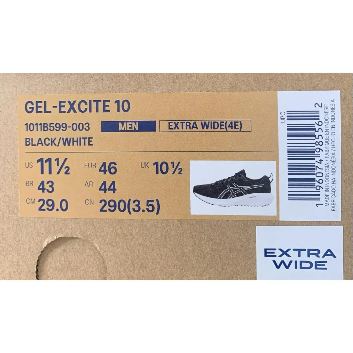 Asics shoes - ASICS GEL-Excite 10 - 1011B600-003 - Black, Manufacturer: Black/White 4